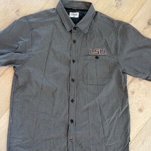 Chiliwear LSU mens button up short sleeve shirt size XL